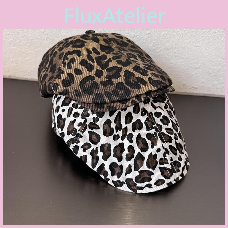 Leopard Print Baseball Cap With Breathable Warmth For Autumn Winter Fashion