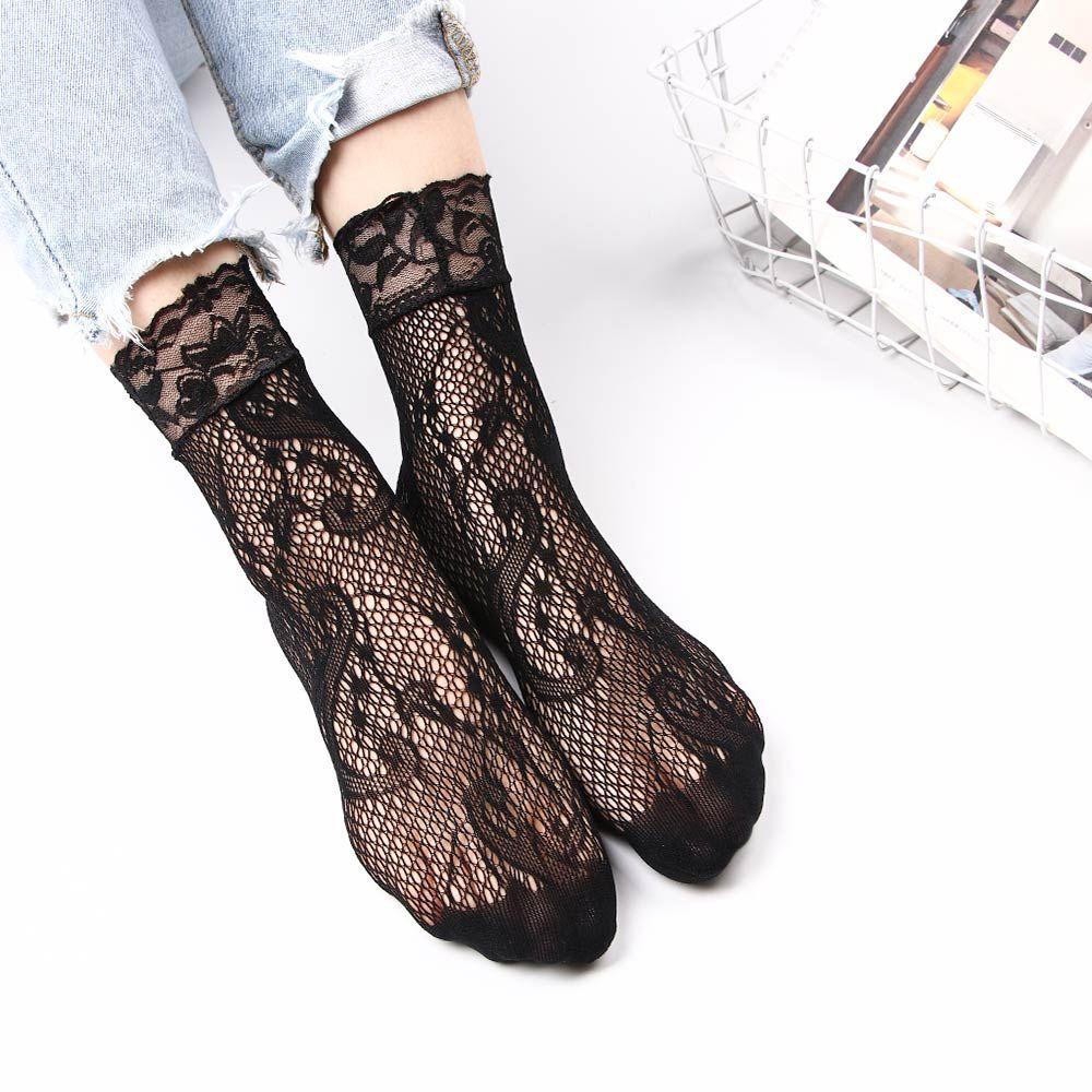Casual Ruffle Hot Sale Sexy Ladies Fishnet Women Stockings Ankle Short Socks Foot Socks Lace
