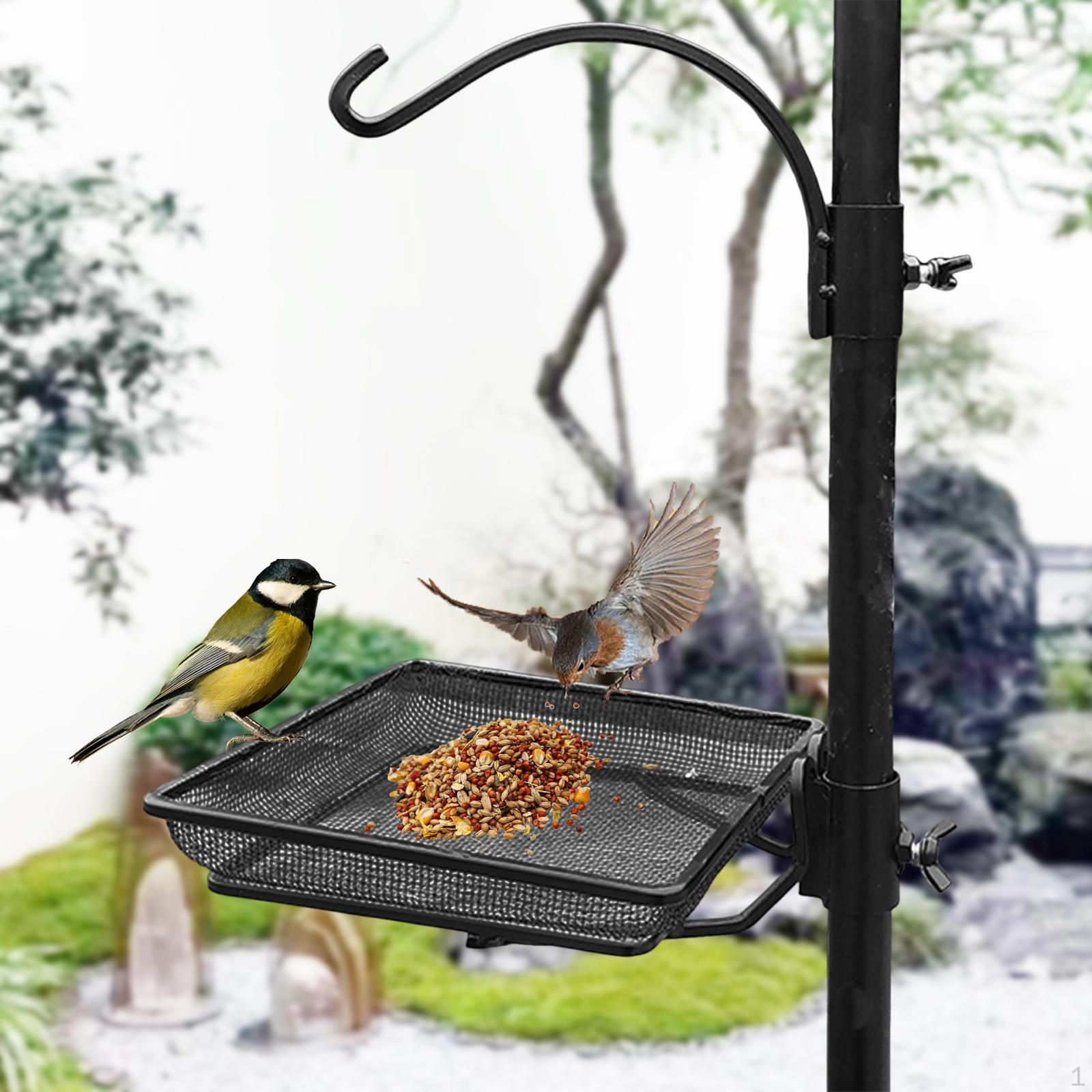 

Сетчатый поднос для кормушки для птиц для крепления на шесте Птицы Легкий дренаж Большой размер На улице Еда Легкий Square