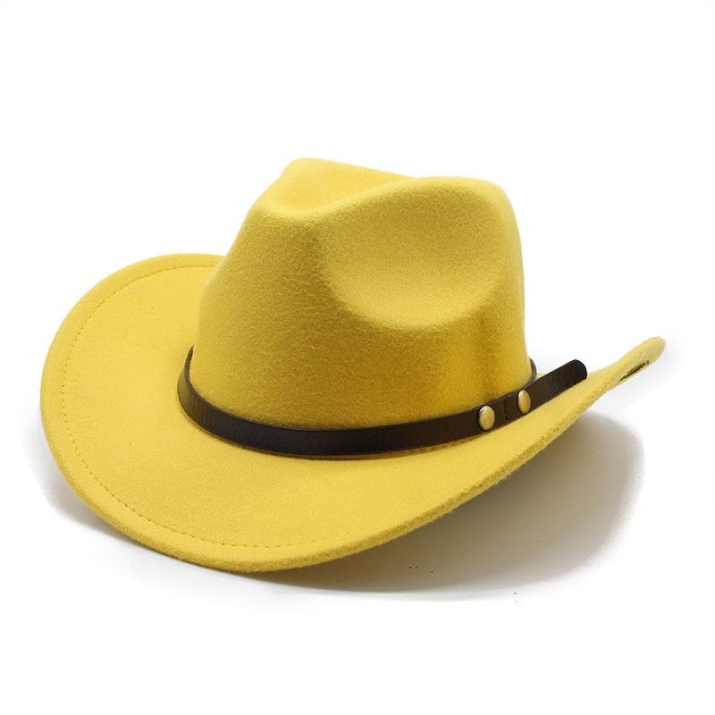 Western Cowboy Hat For Men And Women With Felt Material Sun Protection Summer Accessory