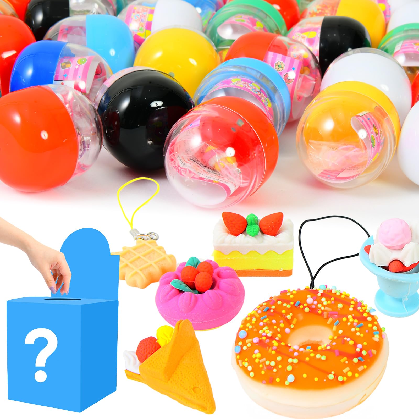 Festival Prize Cute Mini Sweets Collection Grab Box of Gacha Bonus Wholesale Festival Toys Plaza Thank You [Great Set] Capsules, & Collect, 60-Piece