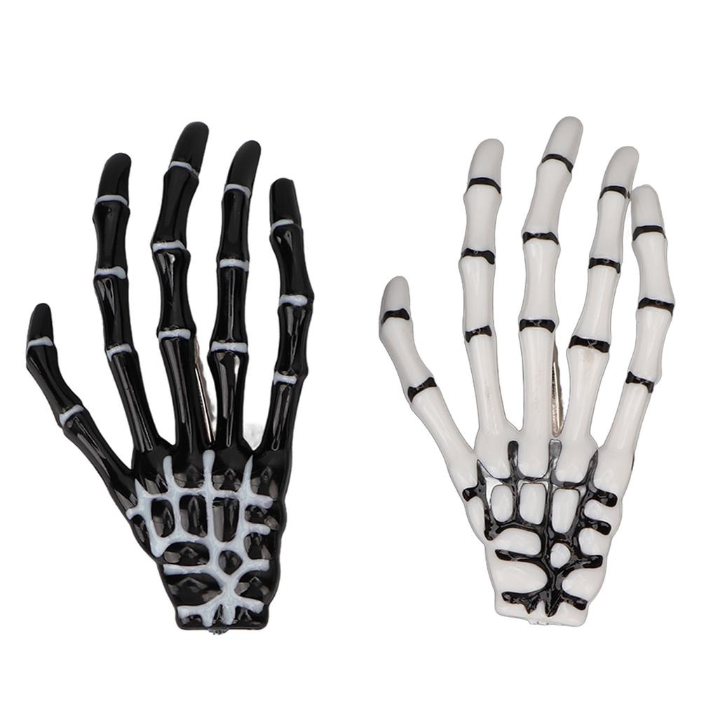 3 Pair Halloween Skeleton Hands Bone Hair Clips Delicate Punk Rock Horror Hair Clip for Women Girls
