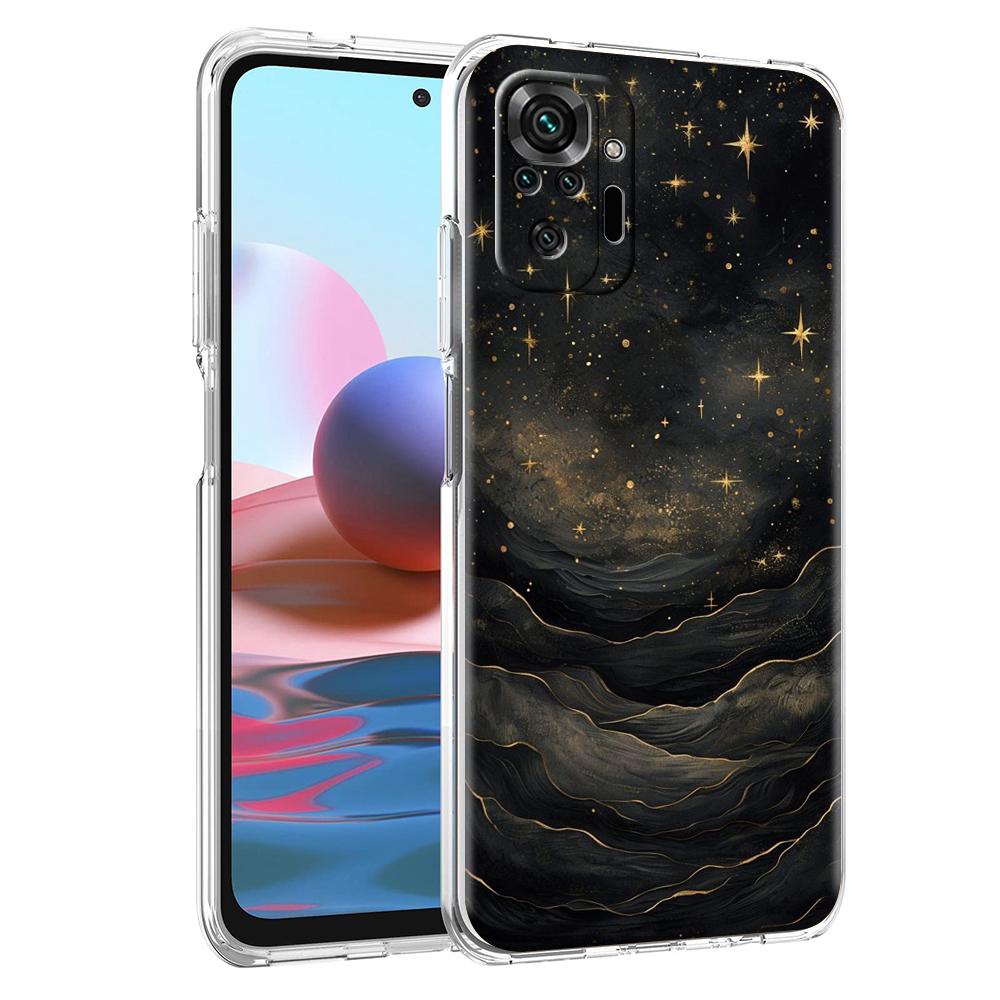 Transparent Phone Case for Redmi 14C 13C 10C 10 9 Note 13 12 11 K50 K40 Plus Pro 4G 5G Soft TPU Fashion Starry Sky Stars Pattern