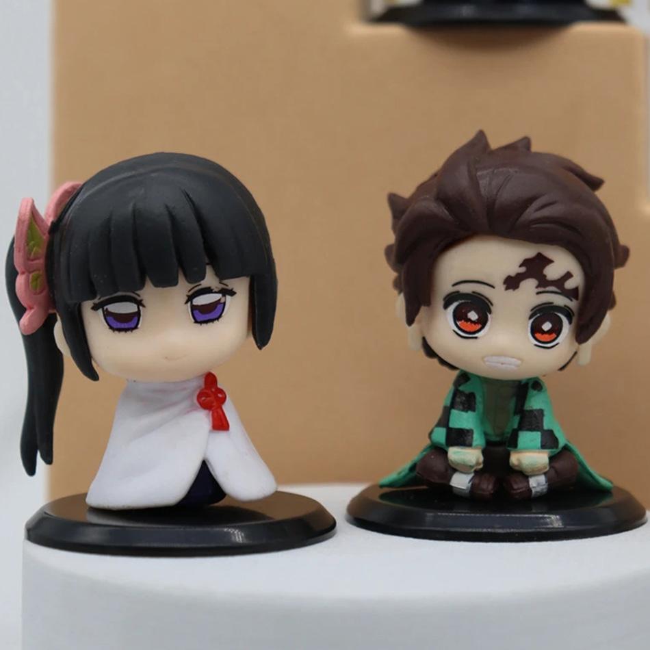 Anime Demon Slayer Figure Nezuko Tanjirou Zenitsu Inosuke Kyoujurou Giyuu Kawaii Qposket PVC Model Toys Gift 15 Style
