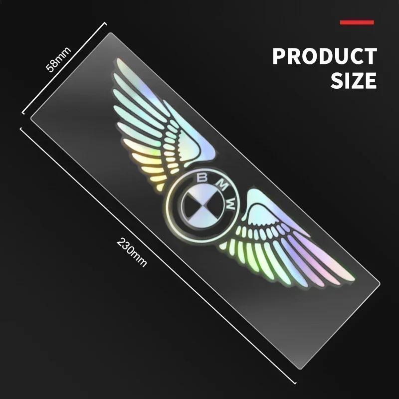YABBF1 For BMW New Reflective Colorful Angel Wings Laser Car Logo Stickers For Bmw Performance M E46 E90 F20 E39 E91 E87 E60 E93 F10 X3