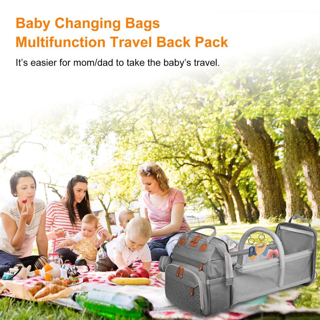 Diaper Bag, Backpack with Changing Station, Waterproof Baby Bag for Boys & Girls, USB Charging Port for Parents, Travel Backpack