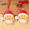 Unique Christmas Gift for Pet Owners Resin Ornament Cute Cat Paw/Bone Shaped Xmas Tree Hanging Decoration Red Riding Hood Holiday Decor with