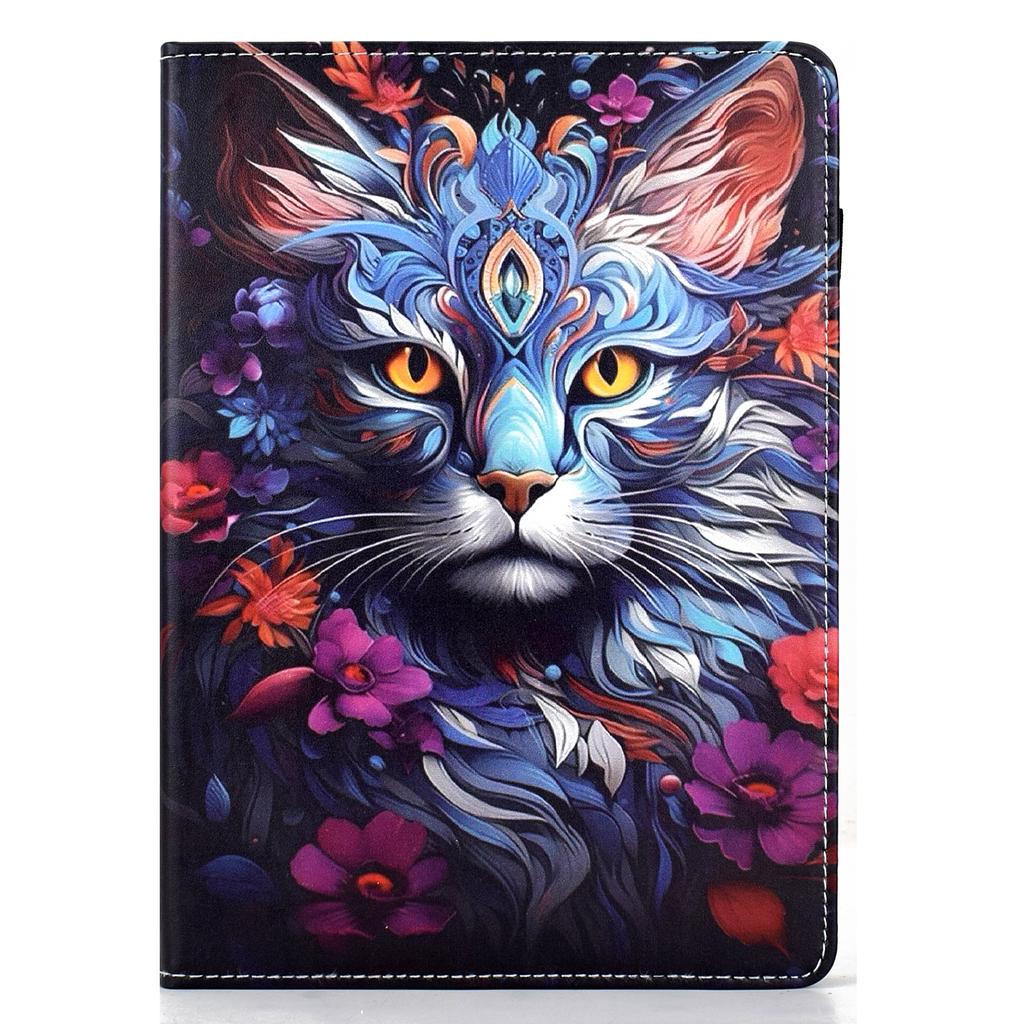 For Lenovo Idea Tab Pro/Tab P12 Pro Gen 2 Leather Case Pattern Print Card Slots Stand Auto Sleep Wake Tablet Cover