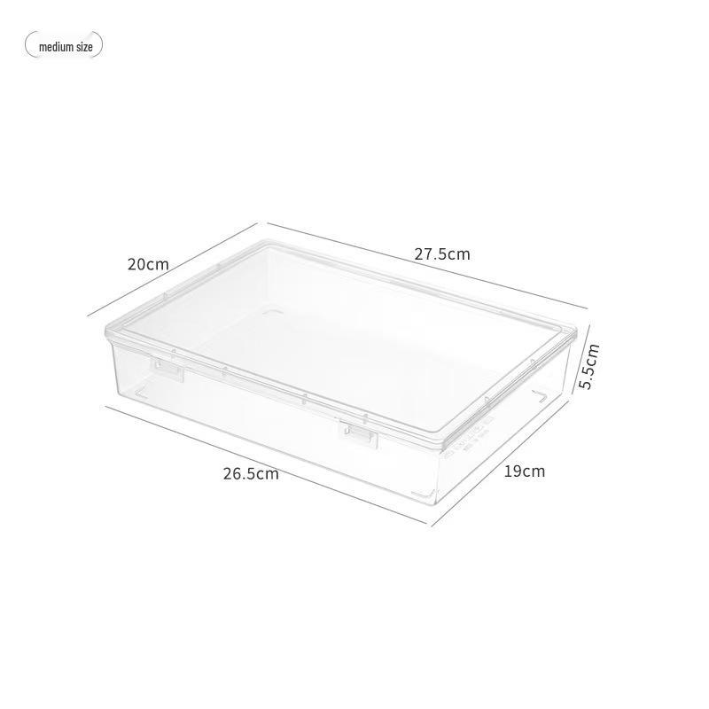 Large Capacity Transparent A4 Document Storage Box for Home Office