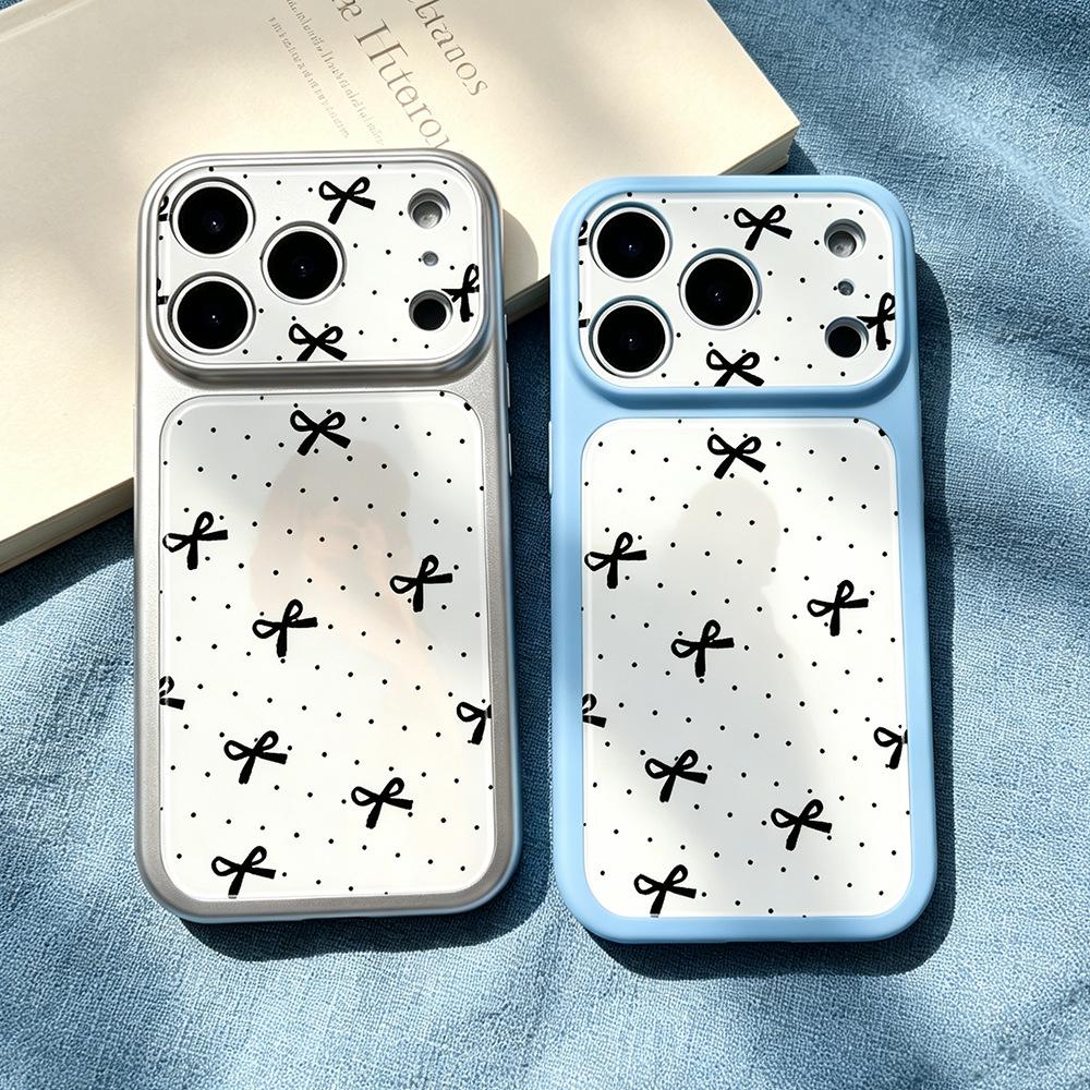 Polka dot bow is suitable for Apple 17 protective case 17pro niche iPhone17Pro premium sense 15 mobile phone case.