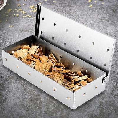 Stainless Steel Smoker Box for BBQ - Thickened Smoked Meat and Spice Box for Outdoor Grilling