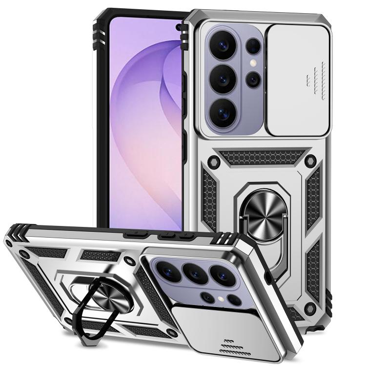 Sliding Camshield Ring Holder Magnetic Phone Case For Samsung Galaxy S26 5G, PC+TPU Military Grade Drop Protection Heat Dissipation Protective Cover