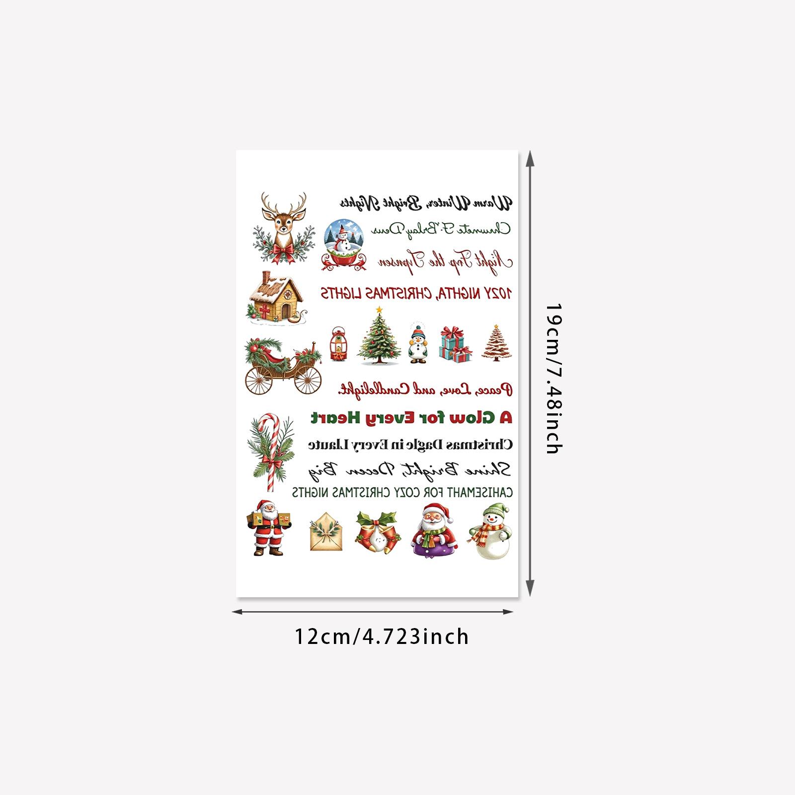 Waterproof Woman Lasting Cute English Short Sentences Christmas Tattoo Sticker Tattoo Sticker 12*19