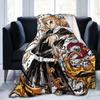 Demons Rengoku Kyoujurou Slayers Flannel Throw Blankets Flame Hashira Throws Knitted Blanket Outdoor Lightweight Thin Portable
