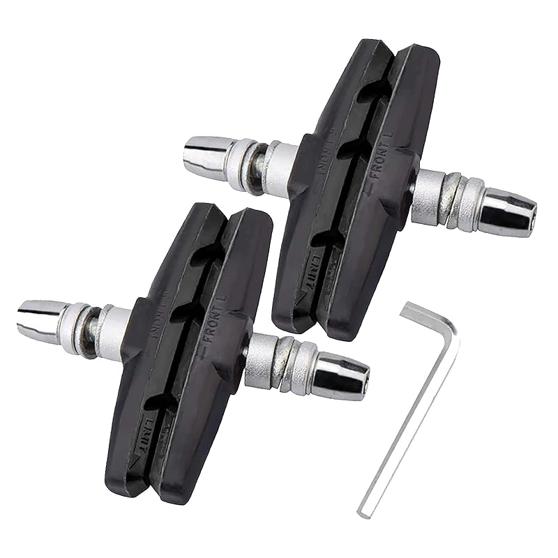 

DFsucces Гальмівні колодки для велосипеда, Набір з 4 шт., Гальмівні колодки V-типу, Всепогодні, 70 мм, Безшумні, Безпечні, Довговічні, для гірських та шосейних велосипедів, Окремо ліві