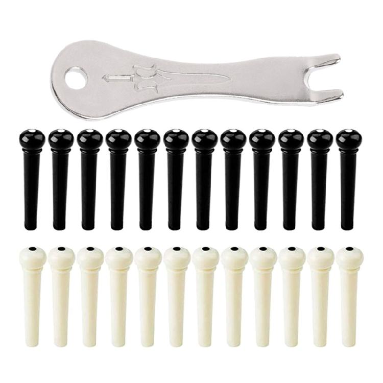 

25 Pcs Guitar Bridge Pins Pegs with Puller Extractor Tool Guitar Accessories 1