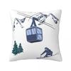 Ski Lift Resort Winter Sports Scene Square Pillowcase Cushion Cover Comfort Pillow Case Polyester Throw Pillow Cover For Home