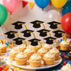 Graduation Cap Cake Toppers Set of 10 Graduation Party Decorations Dessert Picks Graduation Theme Cupcake Toppers for Celebration Events
