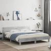 VidaXL Bed Frames with Headboard and LED, Double Bed with Slatted Base, Adult Bedroom Bed, Concrete Grey 180x200 Cm 3207528