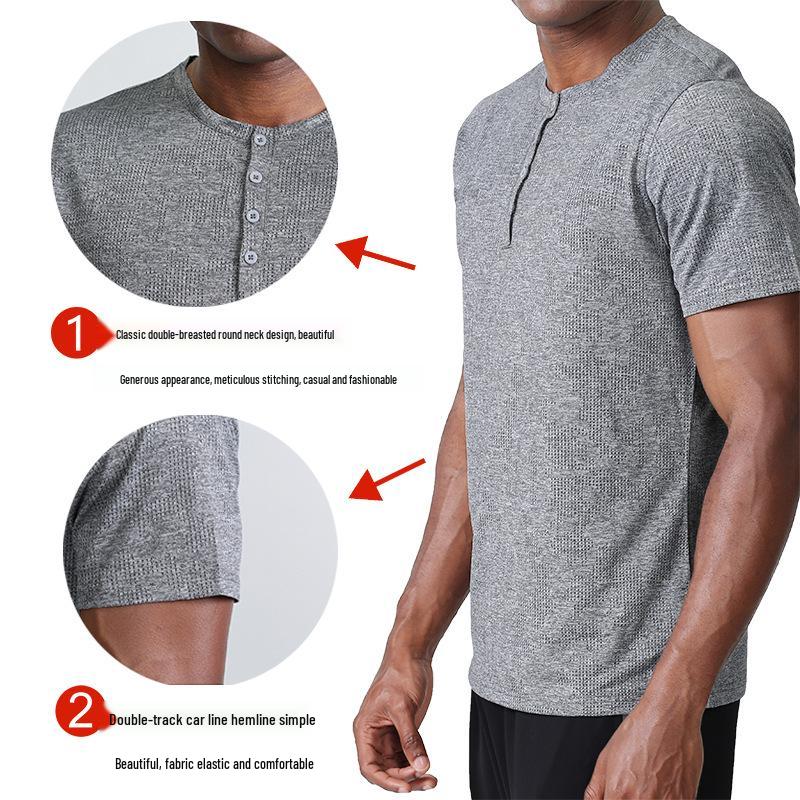 Men’s Quick-Dry Short Sleeve Sports T-shirt for Spring/Summer – Loose Fit for Outdoor Fitness and Casual Wear