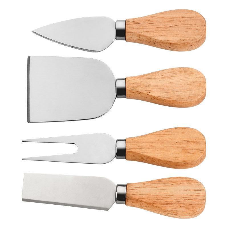 Edelstahl Käsemesser und Gabel Set Küche Eiche Käse Butter Pizza Messer Heim Backwerkzeuge