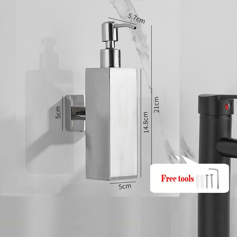 304 Stainless Steel Soap Dispenser Black Shower Shampoo Bottle Hotel Wall Hanging Press Hand Sanitizer Bottle