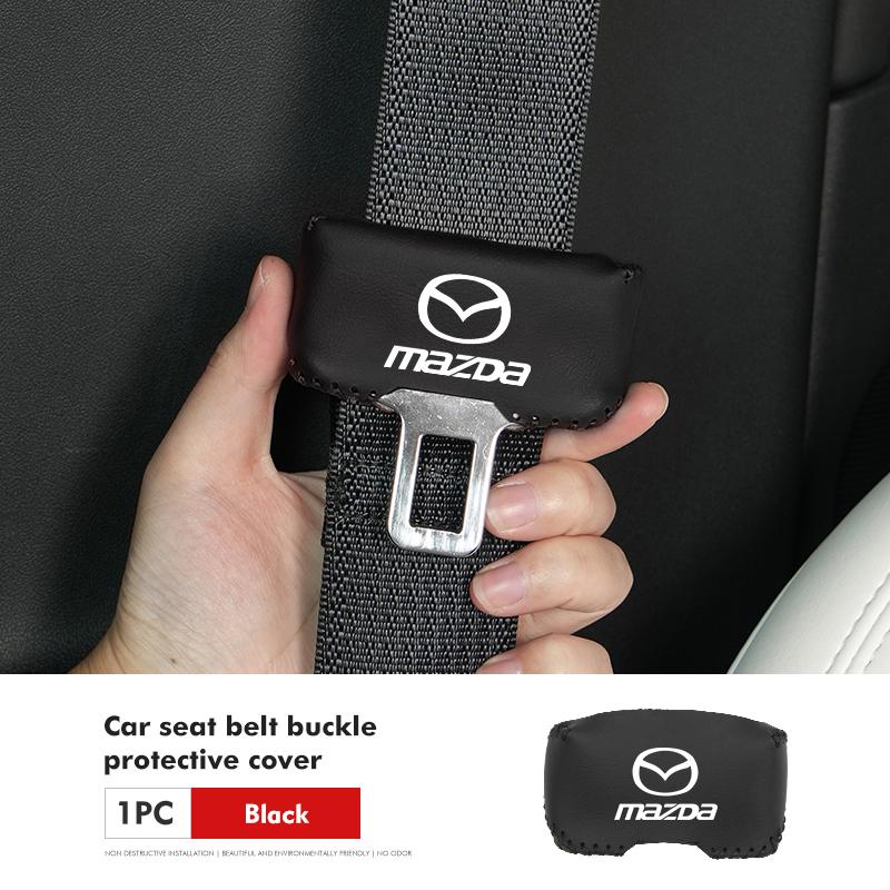 Car Seat Belt Buckle Plug Leather Car Seat Belt Clip Protective Covers For Mazda 3 CX3 CX4 CX5 CX7 CX8 CX9 CX30 RX7 Atenza Axela NBB6