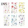 Floral Scrapbook Supplies 6 Sheets/Set Natural Flower Stickers, Waterproof PVC Plants Decals, Retro Stickers Transparent Decorative for DIY