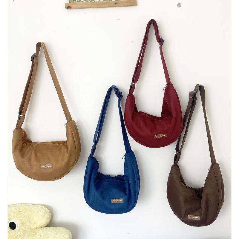 Retro Faux Suede Hobos Shoulder Bags for Women Purse Crossbody Bag Texture Velvet Female Underarm Bags Fall Winter Handbags