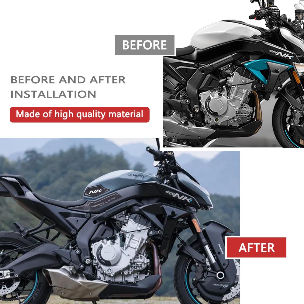 FOR CFMOTO 675NK 675 NK 2025 Motorcycle Rubber Tank Pad Sticker Side Tank Pad Anti Scratch Decal Non-slip Sticker