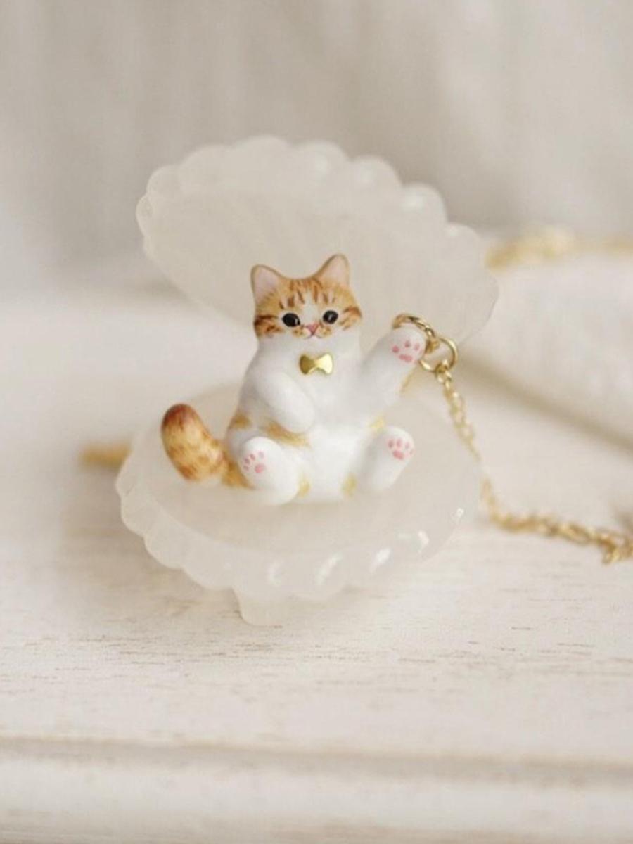 Fashion Cute Animal Cat Pendant Necklace Stainless Steel Gilded Cat Necklace Animal Series Necklace Women s Accessories Gifts