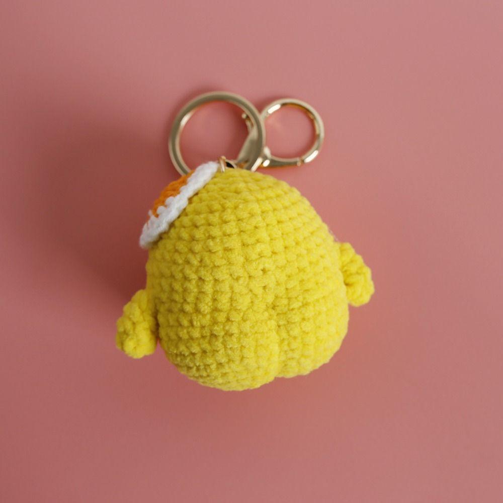 Handmaking Crochet Keychains Cute Cartoon Knitting Keyring Fashion Duck Doll Pendant  Backpack