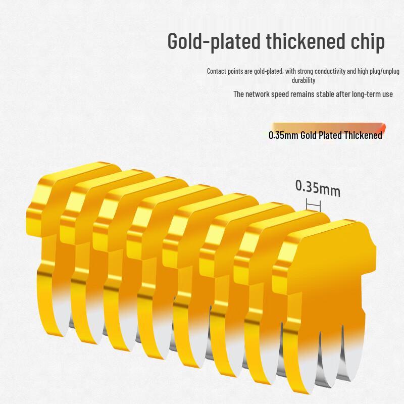 SAMZHE CAT6 Gold-Plated Gigabit RJ45 Network Connectors (100 Pcs)
