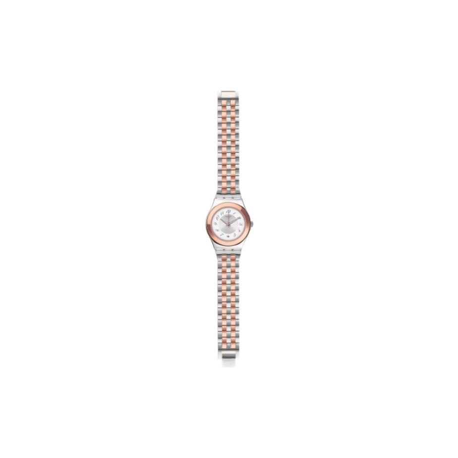 SWATCH Quartz Movement 30m Water Resistance Women's Watch 33mm Silver Dial Stainless Steel Case YLS454G