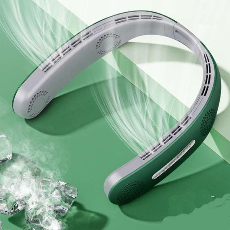 

Bladeless Hanging Neck Fan Quiet Portable Foldable Mini Fan 7000mah зелений