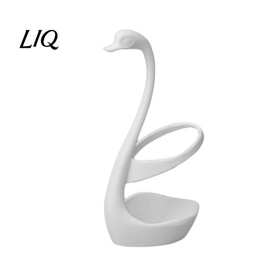 Toothbrush Holder 3D Printed Swan Holder, Bathroom Organizer with Hollow Water-Draining Design, Black White Shape Dual Color, Widened Stable