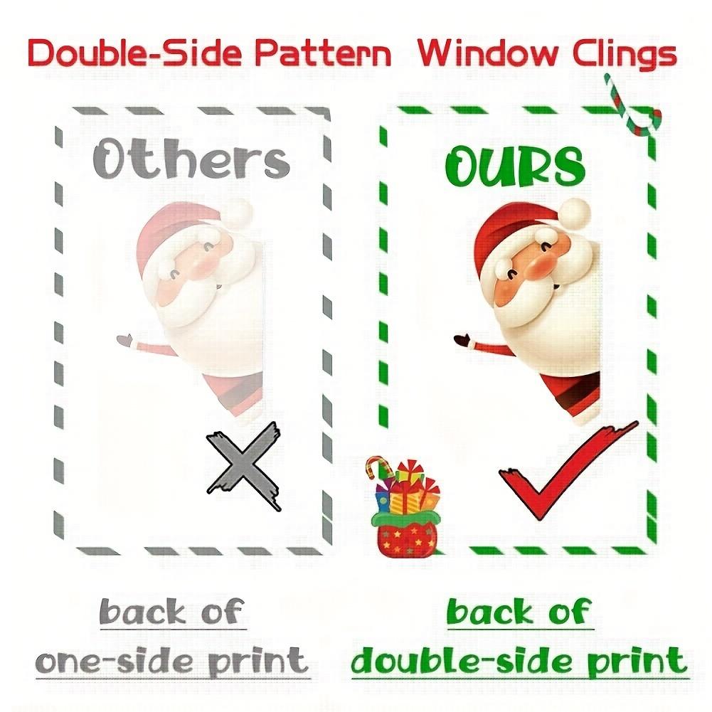 Christmas Window Clings Stickers Double-Sided Decals for Glass Indoor and Outdoor Festive Decoration Vibrant Festive Graphics Christmas Decorations