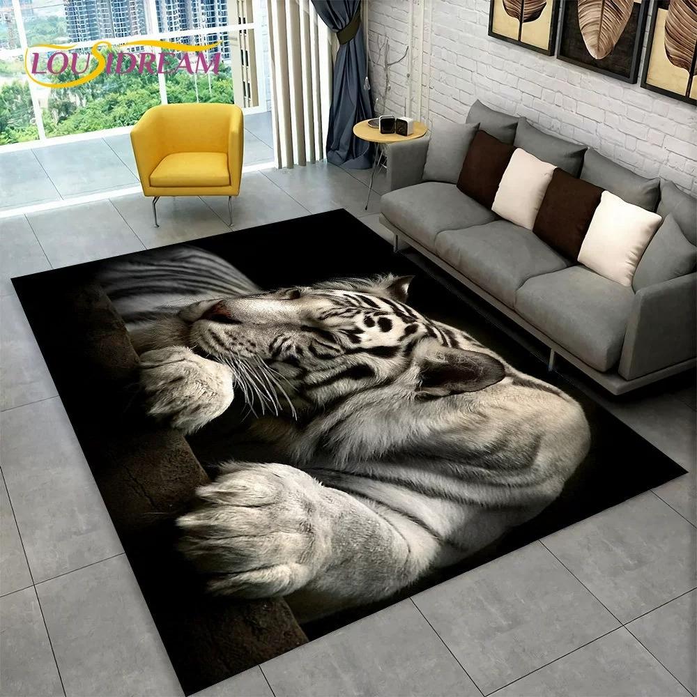 Living Room Carpet Cool Cheetah Tiger Floor Mat Men's Bedroom Anti Slip Dirt Resistant Wear-resistant Rug Home Decoration