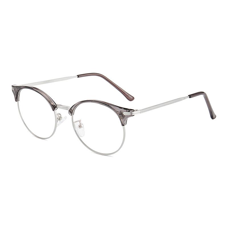 Tr2036 Tr90 Metal Flat Glasses Women, Harajuku Myopia Glasses Frame, Trendy Men'S Literary Glasses Frame