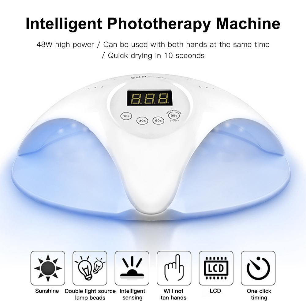 2-In-1 Fungal Nail Laser Device Repair Fast Toe Nail Fungus Onychomycosis Removes 48W Led UV Gel Polish Drying Lamp Machine US