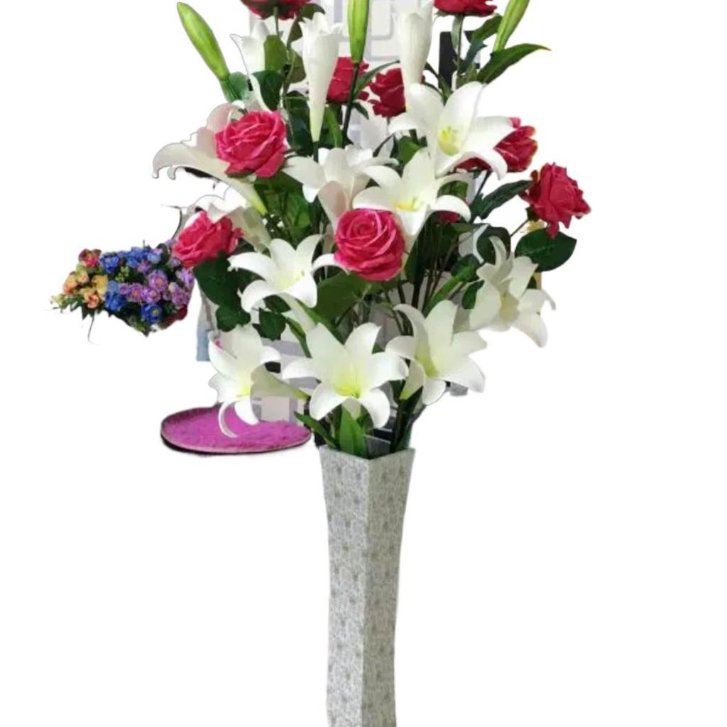 Künstlicher Hochzweig-Lilienstrauß: Seiden- & PU-Tulpen für Wohnzimmer-Bodendekoration