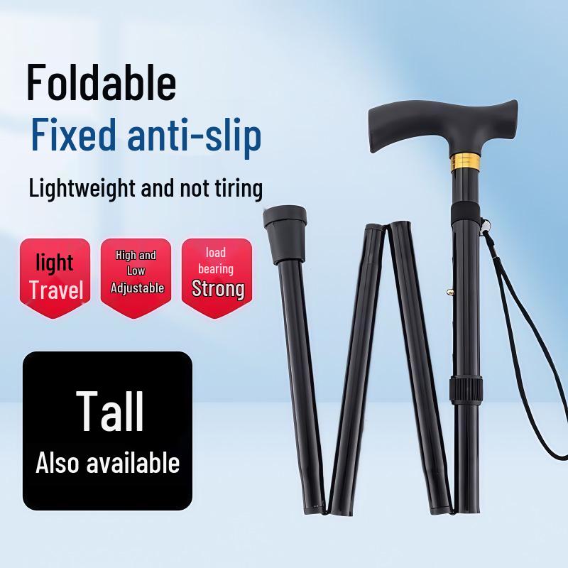 Telescopic Folding Hiking Stick: 5-Section Adjustable Pole for Men & Women