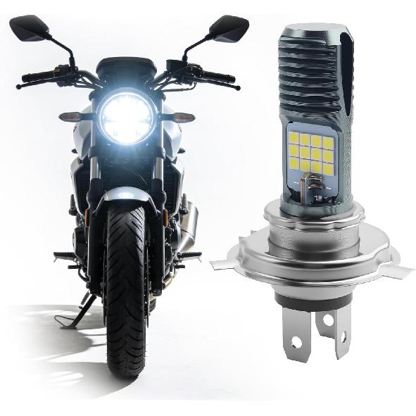 12-80V Motorcycle H4 Headlight Bulb,High Brightness Motorcycle Headlight Bulb with 3030 Chips for Replacing High & Low Beam,IP65 Waterproof H4 LED