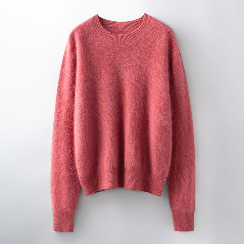 Women's Seamless Brushed Wool Cashmere Sweater - Ready-to-Wear Knitwear Base Layer