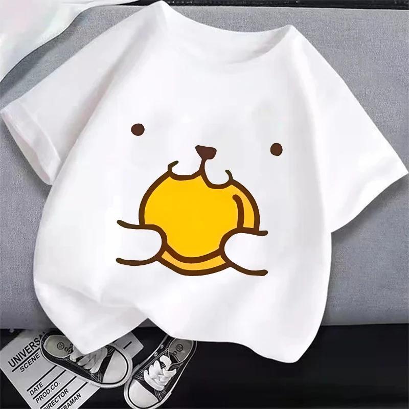 

2025 Футболка MINISO Детская одежда Аниме Футболка для девочек Мультяшная Мелодия Куроми Летний Милый Топ Хлопок Детская с коротким рукавом 130