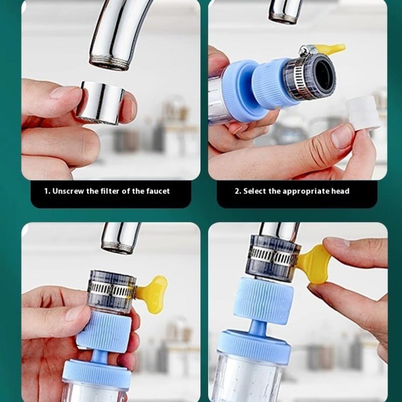 5PCS New Practical Water Filter Faucet  Save Water Splash-proof Bathroom Filter Easy To Install Faucet Sprayer for Kitchen Decor