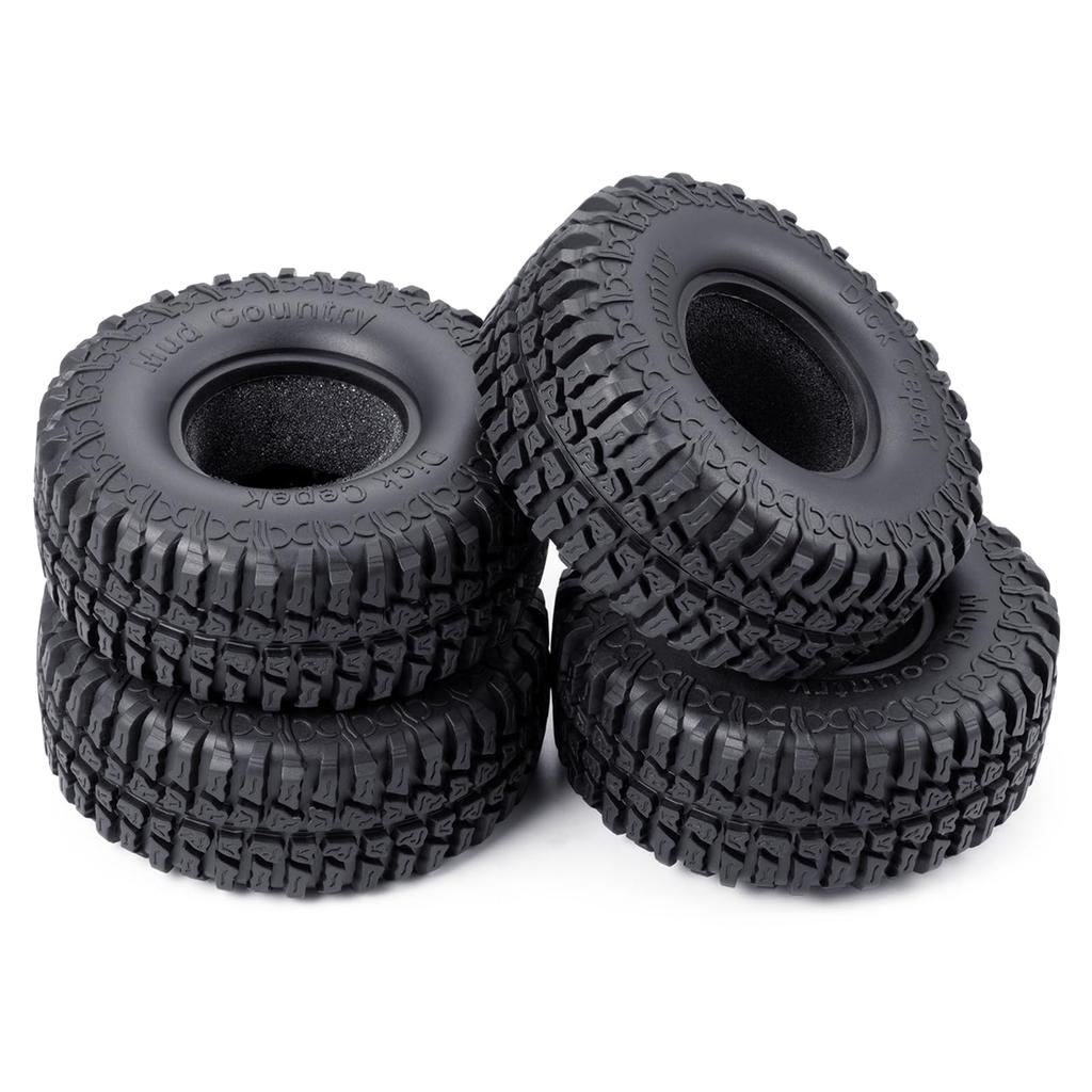 TRZX 1.9" 100mm Rubber Wheel Tire Upgrade Parts for 1/10 Axial SCX10 TRX4 D90 RC Crawler Car (4 Pieces)