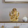 Gold Lord Ganesha Buddha Statue Elephant God Sculptures Ganesh Figurines Indian Religious Crafts Hindu Home Office Desktop Decor