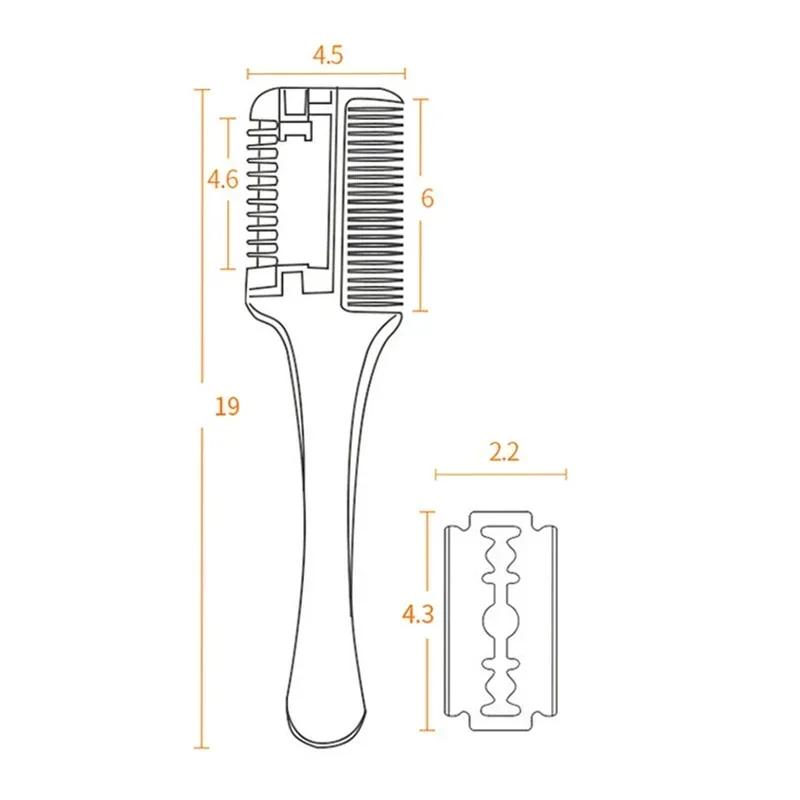 1pc Hair Cutting Comb Hair Brush with Razor Blades Hair Trimmer Cutting Thinning Tools Barbershop Hairs Salon Styling Tools Comb