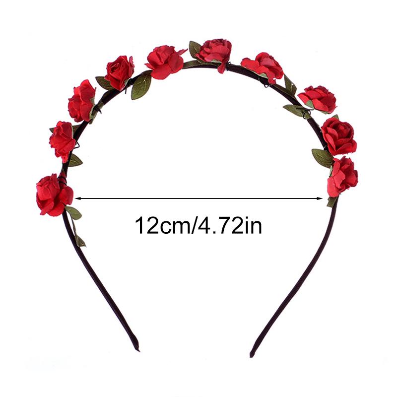 Hot sale ladies rose flower hair bands colorful wedding headwear
